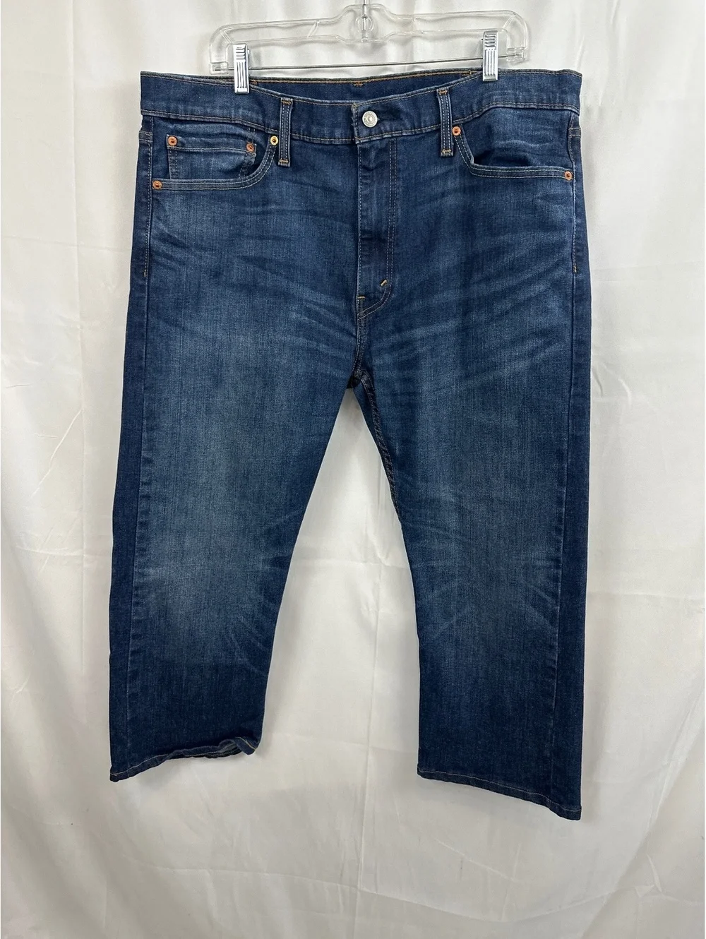 Levi's 513 Slim Straight Jeans W38 L22.5 Dark Blue Denim